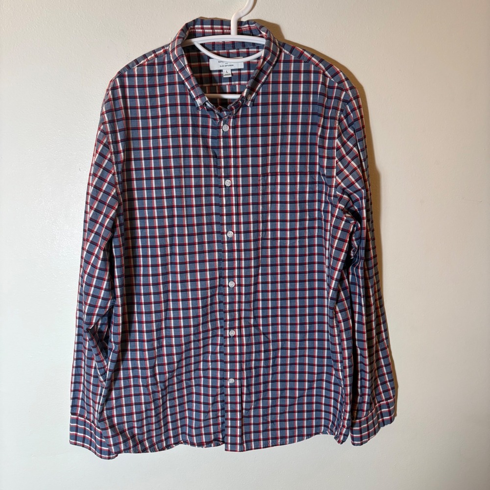Banana Republic Slim Untucked Organic Soft-Wash Button Down Shirt Size‎ Large